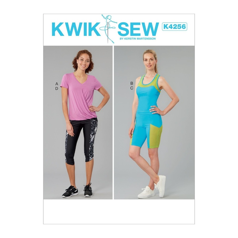 Kwik Sew Sewing Pattern 4256 Misses XS-XL Top Shorts Capris Activewear Uncut FF